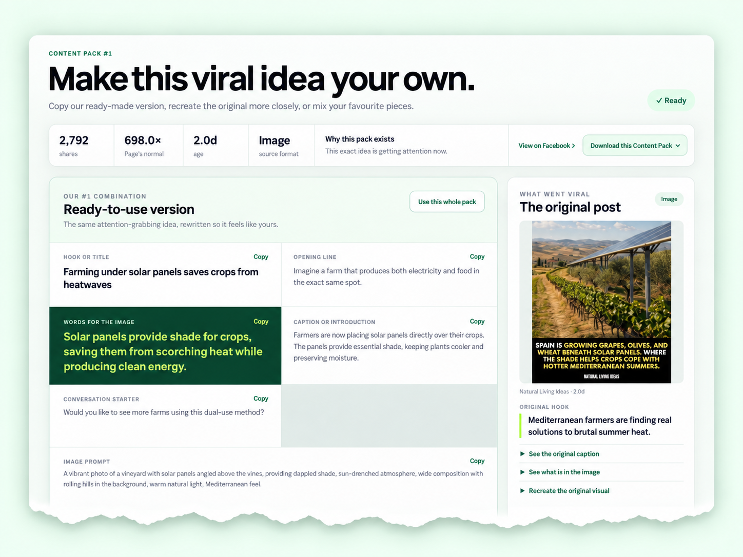 Example Content Pack with a recommended remake and creative alternatives